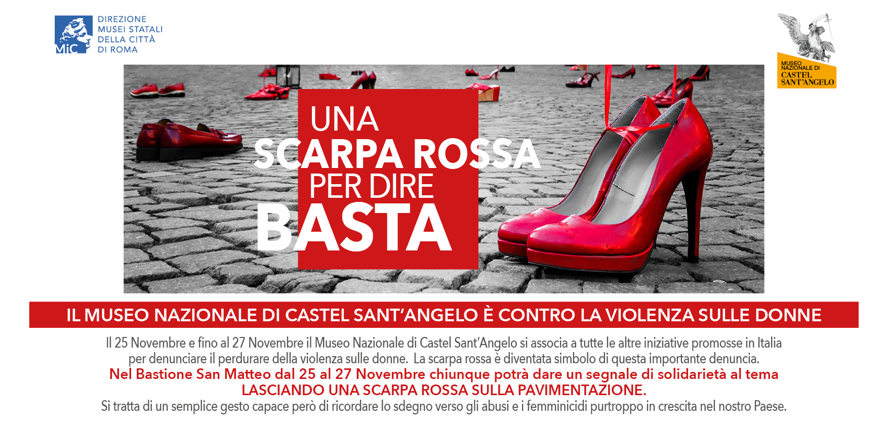 Una scarpa rossa per dire basta